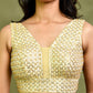 Amodini Designer Studio Golden Pearl Cutdana Sleeveless Padded Blouse