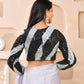 Amodini Designer Studio Silver & Black Cutdana Sequined Padded Blouse