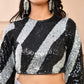 Amodini Designer Studio Silver & Black Cutdana Sequined Padded Blouse