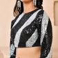 Amodini Designer Studio Silver & Black Cutdana Sequined Padded Blouse