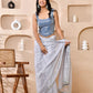 Amodini Designer Studio Sequined Denim Corset Saree Blouse - Swadesiicart
