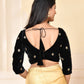 Amodini Designer Studio Black Embellished Velvet Blouse - Swadesiicart