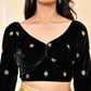Amodini Designer Studio Black Embellished Velvet Blouse - Swadesiicart