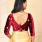 Amodini Designer Studio Marroon Embellished Velvet Blouse - Swadesiicart