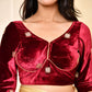Amodini Designer Studio Marroon Embellished Velvet Blouse - Swadesiicart