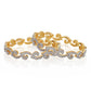 Gold-Polished Alloy Intricate Work American Diamond Bangle Set - The Pari - The Pari - Dinesh Associates