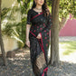 Anaita Black Woven Design Pure Bandhej Silk Saree With Blouse