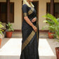 Anaita Black Silk Saree With Blouse Piece