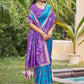 Anaita Blue Silk Saree With Blouse Piece