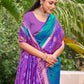 Anaita Blue Silk Saree With Blouse Piece