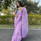 Vamsee Naina Purple Organza Saree - Swadesiicart