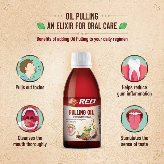 Dabur Red Pulling Oil Ayurvedic Mouthwash | Swadesiicart