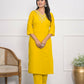 Yellow Viscose Silk Embroidery with Thread and sequence Stitched Suit With Dupatta - Tanisha | Swadesiicart