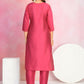 Ethnic Festive Wear Chanderi Red Stitched Suit With Dupatta - Tanisha | Swadesiicart
