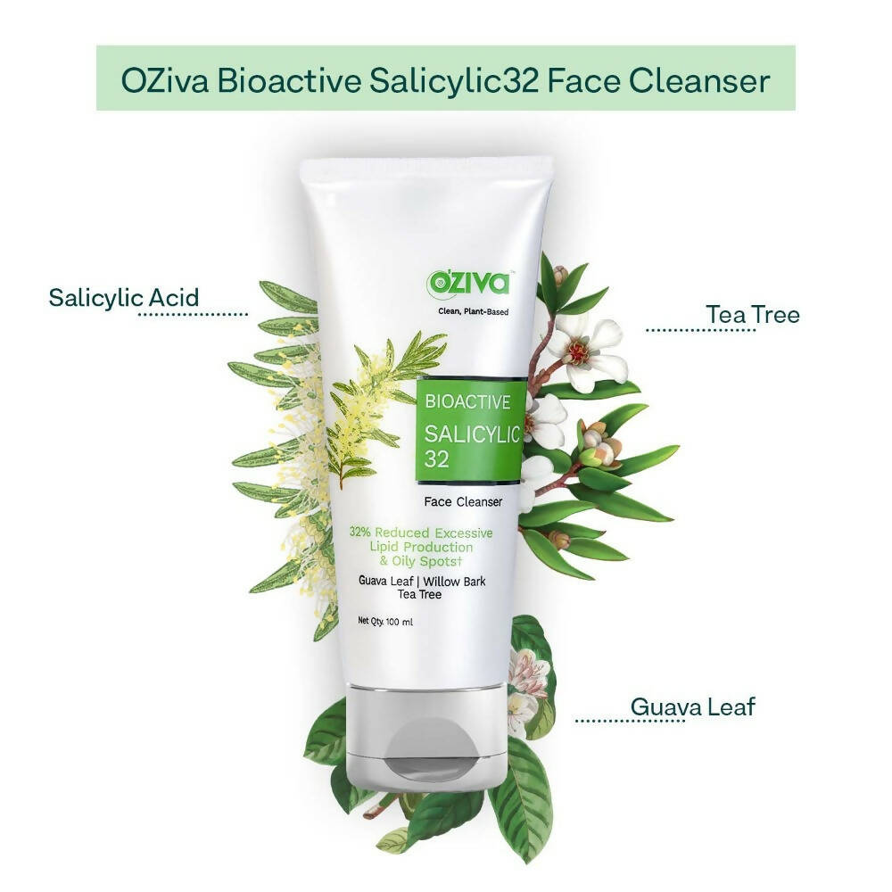 OZiva Bioactive Salicylic 32 Face Cleanser - Swadesiicart