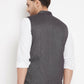 Even Apparels Grey Merino Men Woven Nehru Jacket PW685 | Swadesiicart