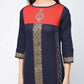 Aniyah Cotton Block Printed Stylish Blue Straight Kurta (AN-121K) - Swadesiicart