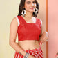 Red Georgette Designer Printed Ready To Wear Saree - Elite | Swadesiicart