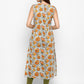 NOZ2TOZ Women's Mustard & Grey Floral Printed Kurta- (1pc set) - Swadesiicart