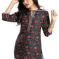 Snehal Creations Blissful Black Rayon Short Kurti Tunic Top - Snehal Creation Inc