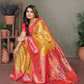 Aastha Fashion Yellow Tissue Silk Paithani Woven Saree