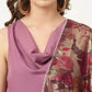FIORRA Women's Lavender Poly Crepe Flared Kurta With Dupatta - Swadesiicart