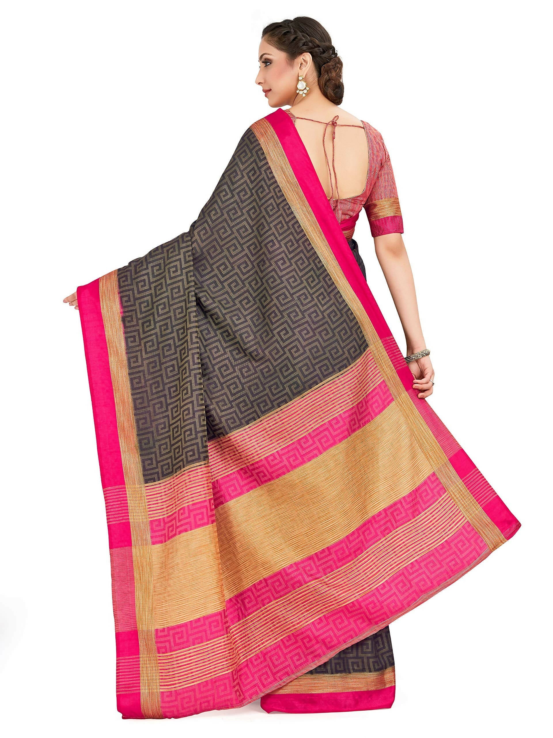 Mimosa Women's Banarasi Silk Black Saree | Swadesiicart