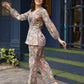 Pink Rayon Paisley & Floral Printed Top with Matching Bottom - Eesha - Swadesiicart