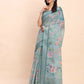 Shree Shyam Fashion Linen Cotton Sea Green Saree