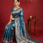Shree Shyam Fashion Teal Blue Silk Blend Saree
