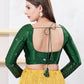 Joban Fashion Bottle-Green Gajji Silk Elbow Sleeveless Back Open Blouse - Swadesiicart