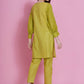 Women Republic Green Lurex Cotton Hand Embroidered Kurta With Pants | Swadesiicart