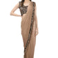 Mominos Fashion All Season Wear Camel Colour Shaded Ruffled Ready To Wear Saree