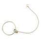 Gold-Polished White Kundan Studded Nose Pin With Beaded Extension - Ruby Raang | Swadesiicart