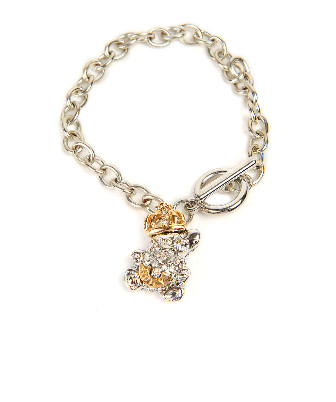 Silver-Plated Alloy Silver Teddy Charm Bracelet - The Pari - The Pari - Dinesh Associates