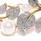 Priyaasi Women Gold-Polished American Diamond and Pearls Studded Bracelet in Floral Pattern - Swadesiicart