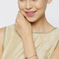 Priyaasi Women Rose Gold-Polished Ruby and American Diamond Studded Bracelet in Floral Pattern - Swadesiicart