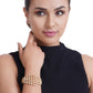 Priyaasi Women Gold-Polished American Diamond Studded Kada Bracelet - Swadesiicart
