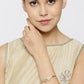 Priyaasi Women Gold-Polished American Diamond Studded, Peacock Inspired Bracelet - Swadesiicart