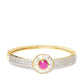 Priyaasi Women Gold-Polished American Diamond and Ruby Studded Bracelet in Pink Color - Swadesiicart