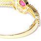 Priyaasi Women Gold-Polished American Diamond and Ruby Studded Bracelet in Pink Color - Swadesiicart