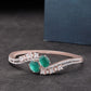 Priyaasi Women Rose Gold-Polished American Diamond and Emerald Studded Bracelet in Green Color - Noz2Toz