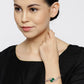 Priyaasi Women Rose Gold-Polished American Diamond and Emerald Studded Bracelet in Green Color - Swadesiicart
