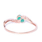 Priyaasi Women Rose Gold-Polished American Diamond and Emerald Studded Bracelet in Green Color - Swadesiicart