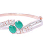Priyaasi Women Rose Gold-Polished American Diamond and Emerald Studded Bracelet in Green Color - Swadesiicart