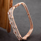 Priyaasi Women Rose Gold-Polished American Diamond Studded Bracelet in Square Shape - Noz2Toz