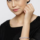 Priyaasi Women Rose Gold-Polished American Diamond Studded Bracelet in Square Shape - Swadesiicart
