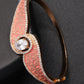 Priyaasi Women Gold-Polished American Diamond Studded, Meenakari Bracelet in Peach Color - Noz2Toz
