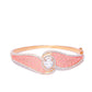 Priyaasi Women Gold-Polished American Diamond Studded, Meenakari Bracelet in Peach Color - Swadesiicart