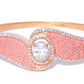 Priyaasi Women Gold-Polished American Diamond Studded, Meenakari Bracelet in Peach Color - Swadesiicart